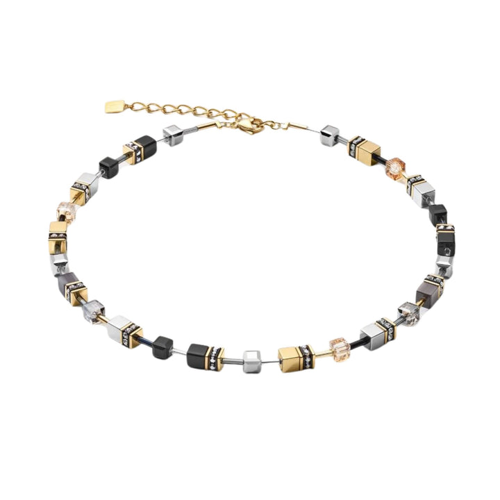 Coeur de Lion GEOCUBE® Necklace Grey-Gold - Michael Jones Jeweller