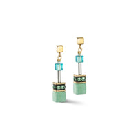 Coeur de Lion GeoCUBE® Iconic Drop Earrings Green-Turquoise - Michael Jones Jeweller