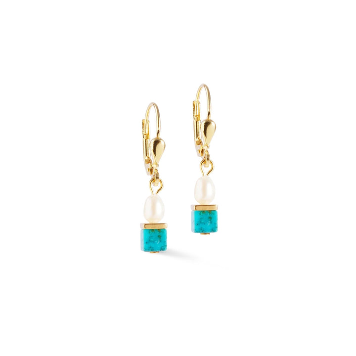 Coeur de Lion Princess Fusion Pearl Earrings - Turquoise - Michael Jones Jeweller