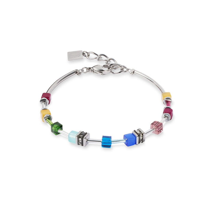 Coeur de Lion GeoCUBE® Lite Mini Bracelet Rainbow-Silver - Michael Jones Jeweller