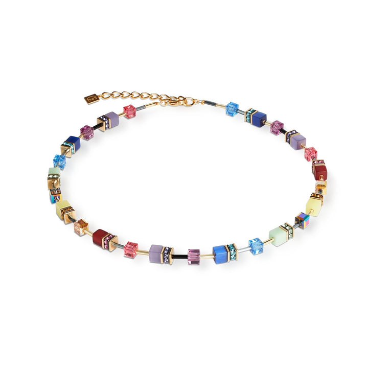 Coeur de Lion GeoCUBE® Iconic Festive Necklace Gold-Multicolour - Michael Jones Jeweller