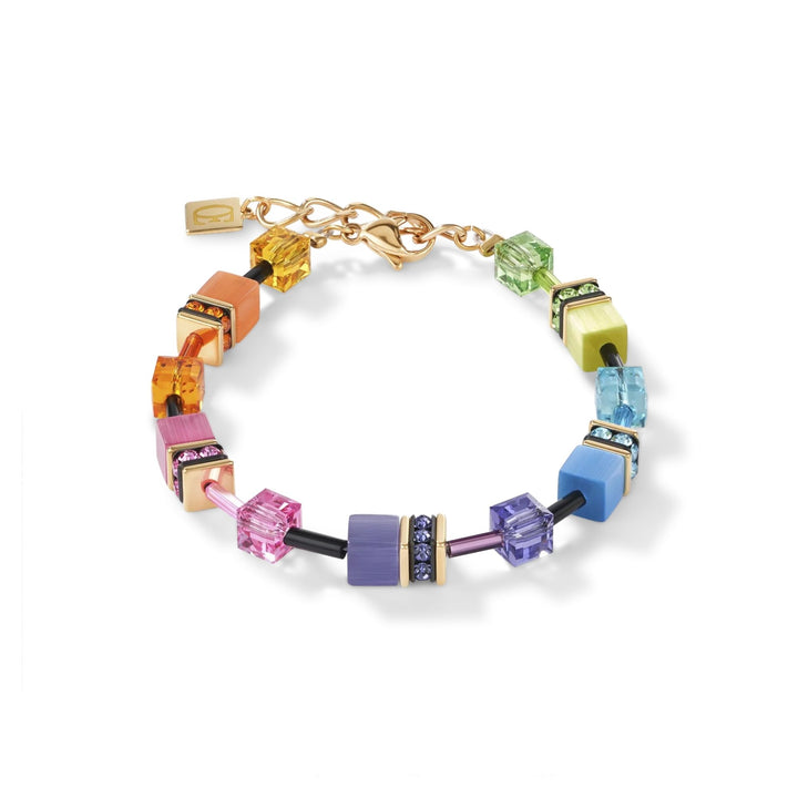 Coeur de Lion GeoCUBE® Multicolour Bracelet Rainbow-Gold - Michael Jones Jeweller