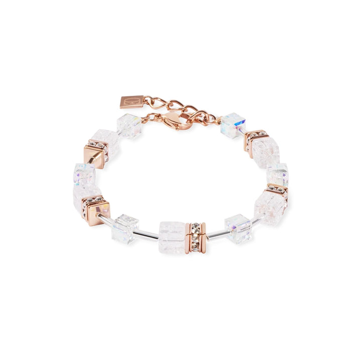 Coeur de Lion GeoCUBE® Iconic Nature Bracelet Rose Gold-White - Michael Jones Jeweller