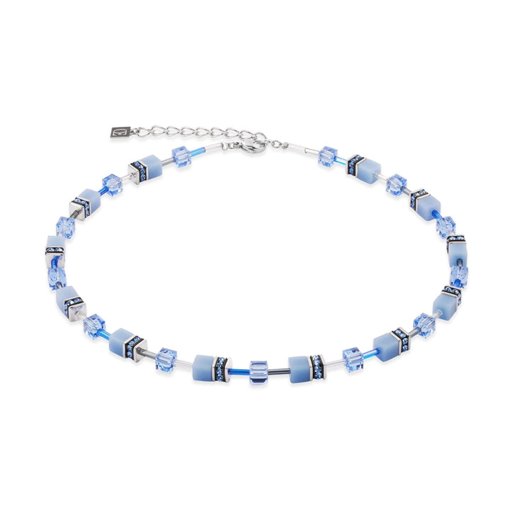 Coeur de Lion GeoCUBE® Iconic Mono Silver Necklace Blue