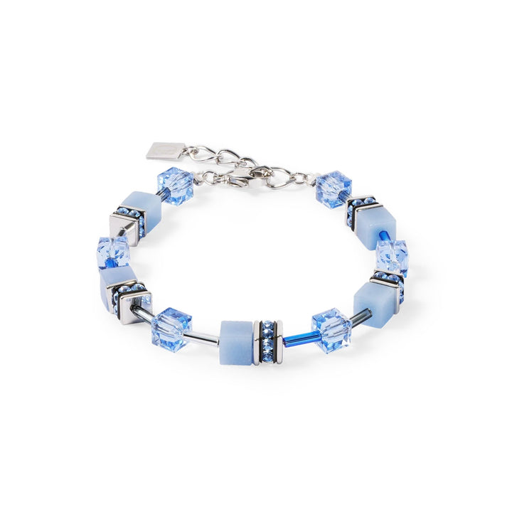 Coeur de Lion GeoCUBE® Iconic Mono Silver Bracelet Blue - Michael Jones Jeweller