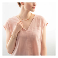 Coeur de Lion Necklace Sunset Pearl Gold-Coral - Michael Jones Jeweller