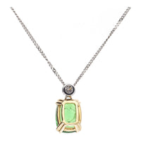 Green Fluorite and Diamond 18ct Yellow and White Gold Necklace - Michael Jones Jeweller