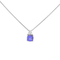 Tanzanite and Diamond 18ct White Gold Pendant - Michael Jones Jeweller