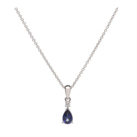 Sapphire and Diamond 18ct White Gold Necklace - Michael Jones Jeweller