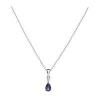 Sapphire and Diamond 18ct White Gold Necklace - Michael Jones Jeweller