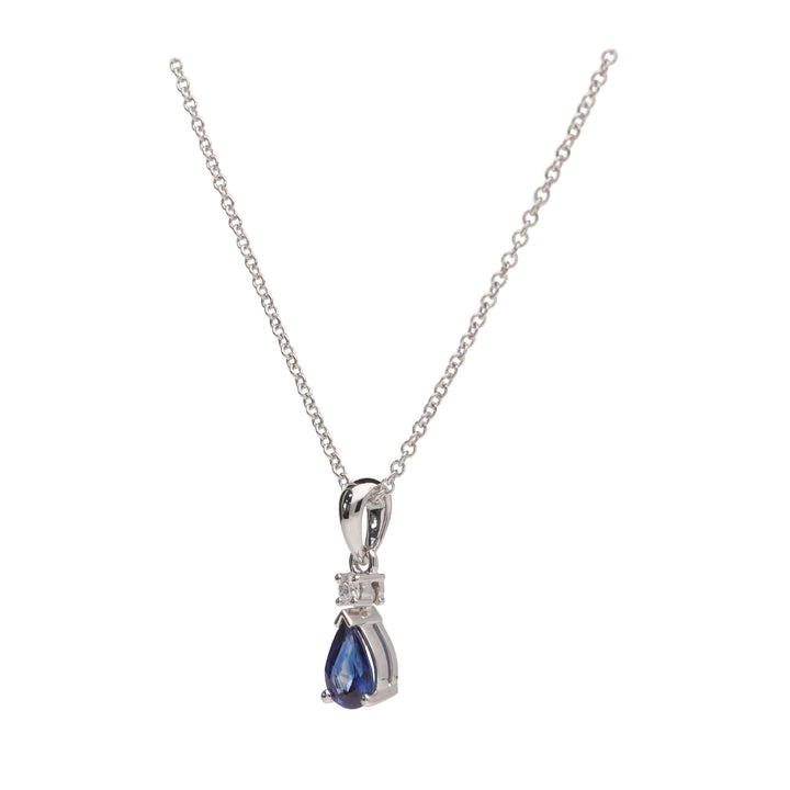 Sapphire and Diamond 18ct White Gold Necklace - Michael Jones Jeweller