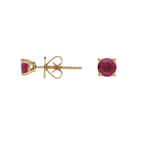 Ruby 0.66ct 18ct Yellow Gold Stud Earrings - Michael Jones Jeweller