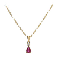 Diamond and Ruby 18ct Yellow Gold Necklace - Michael Jones Jeweller