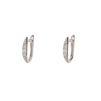 Diamond 0.15ct 18ct White Gold Hoop Earrings - Michael Jones Jeweller