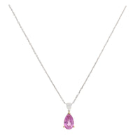 Pink Sapphire and Diamond 18ct White and Yellow Gold Necklace