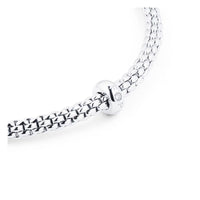 FOPE Flex'it Prima 18ct White Gold 0.01ct Diamond Set Bracelet Medium