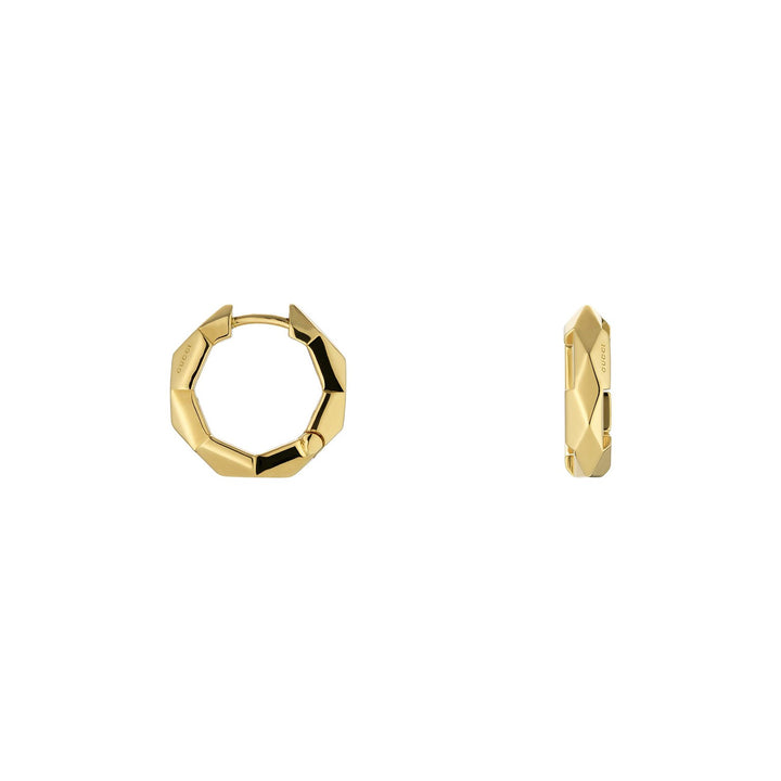 Gucci Link to Love 18ct Yellow Gold Studded Hoop Earrings