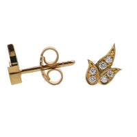 Diamond 0.07ct 18ct Yellow Gold Leaf Stud Earrings