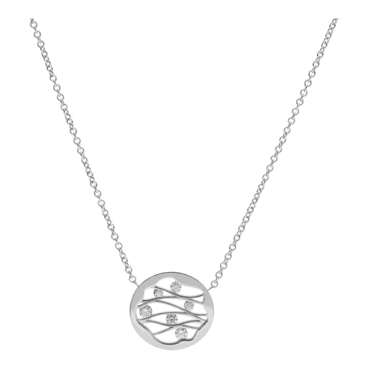 Diamond Open Circle 18ct White Gold Necklace - Michael Jones Jeweller