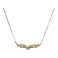 Diamond 0.16ct 18ct Yellow Gold Leaf Section Necklace - Michael Jones Jeweller