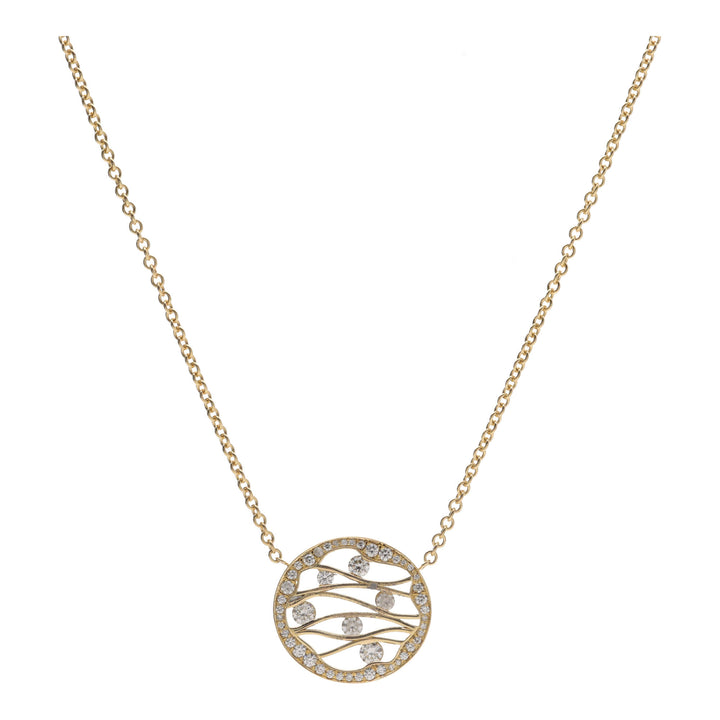 Diamond Open Circle 18ct Yellow Gold Necklace - Michael Jones Jeweller