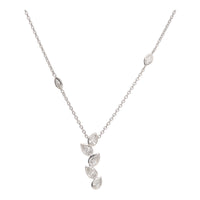 Diamond 1.14ct 18ct White Gold Stacked Pear Shape Climber Necklace - Michael Jones Jeweller