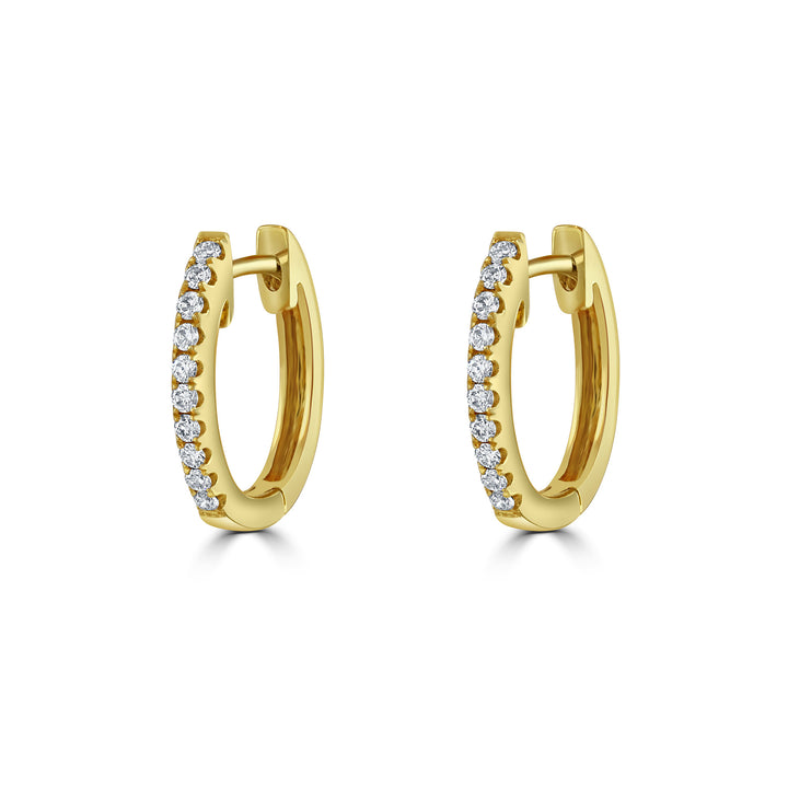 Diamond Set 18ct Yellow Gold Oval Hoop Earrings