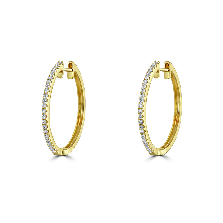 Diamond 18ct Yellow Gold Hoop Earrings - Michael Jones Jeweller