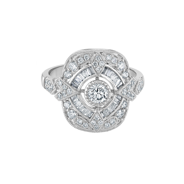 Diamond Cluster Platinum Ring