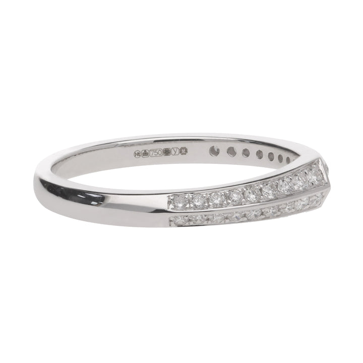 Diamond 0.21ct 18ct White Gold Tapered Kite Profile Ring