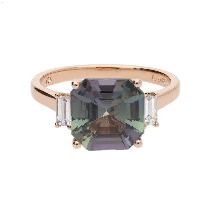 Bicolour Tanzanite and Diamond 18ct Rose Gold Ring - Michael Jones Jeweller