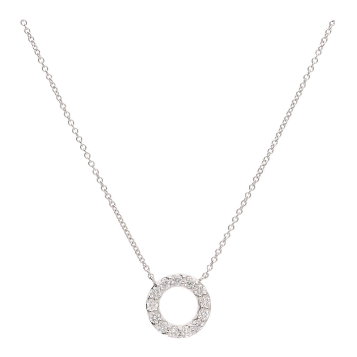 Open Circle Diamond 0.27ct 18ct White Gold Necklace