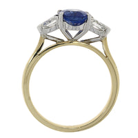 Sapphire and Diamond 18ct Yellow Gold Three Stone Ring - Michael Jones Jeweller