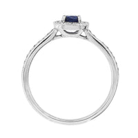 Sapphire and Diamond 18ct White Gold Square Cluster Ring