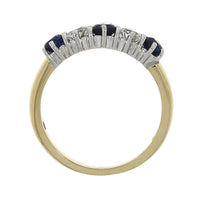 Sapphire and Diamond 18ct Yellow Gold Half Eternity Ring