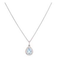 Aquamarine and Diamond 18ct White Gold Pendant