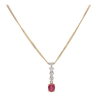 Ruby and Diamond 18ct Yellow and White Gold Long Drop Necklace