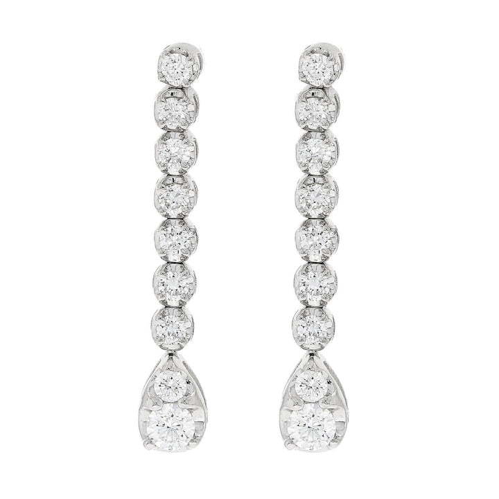 Diamond 0.82ct 18ct White Gold Drop Earrings - Michael Jones Jeweller