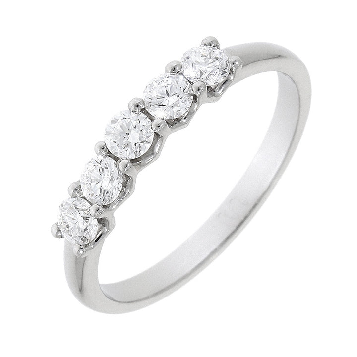 Diamond 1.60ct Platinum Five Stone Half Eternity Ring