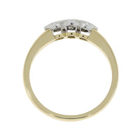 Diamond Millgrain 18ct Yellow Gold Three Stone Ring