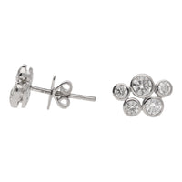 Diamond 0.70ct Five Stone Platinum Bubble Stud Earrings - Michael Jones Jeweller