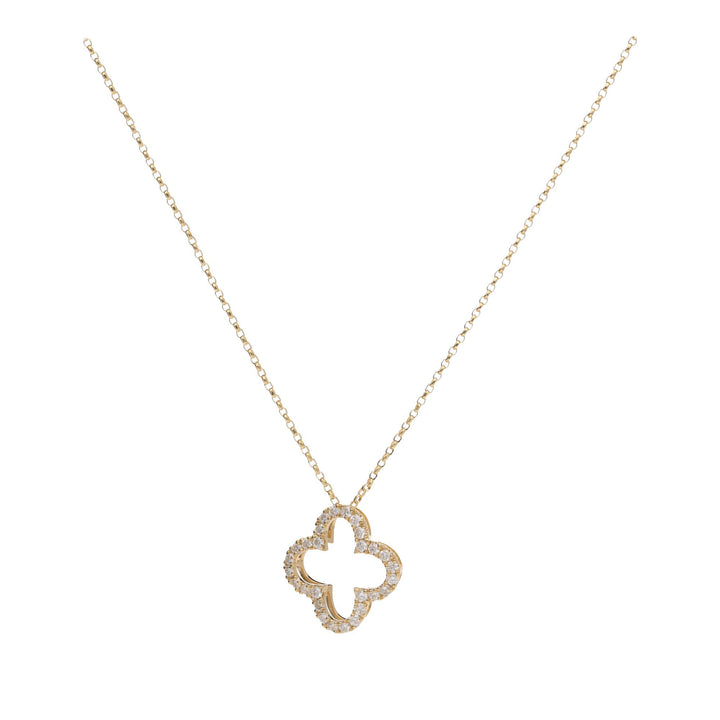 Diamond 0.50ct Open Clover 18ct Yellow Gold Necklace