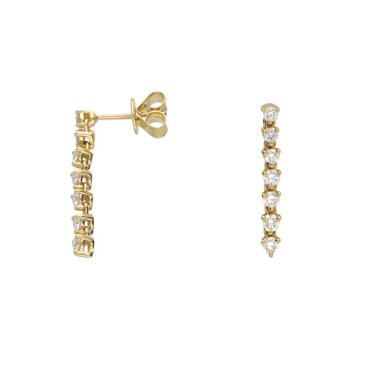 Diamond 0.75ct 18ct Yellow Gold Drop Earrings - Michael Jones Jeweller