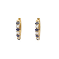 Sapphire and Diamond 18ct Yellow Gold Hoop Earrings - Michael Jones Jeweller