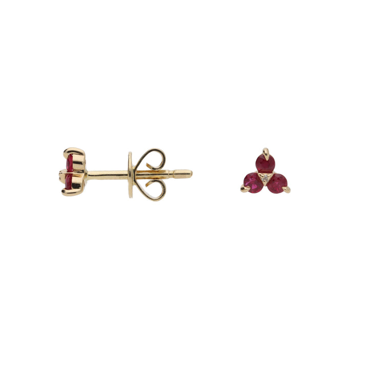 Ruby and Diamond 9ct Yellow Gold Stud Earrings - Michael Jones Jeweller