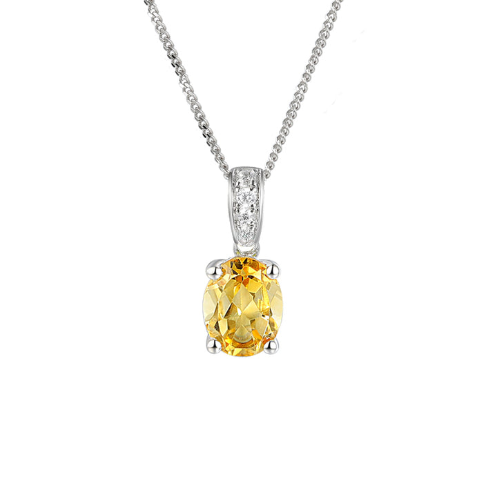 Amore Citrine Content Sterling Silver Necklace - Michael Jones Jeweller