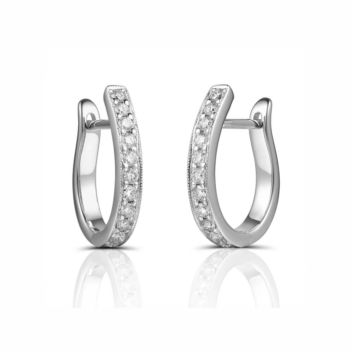 Diamond Set 0.32ct  Hoop Earrings 18ct White Gold