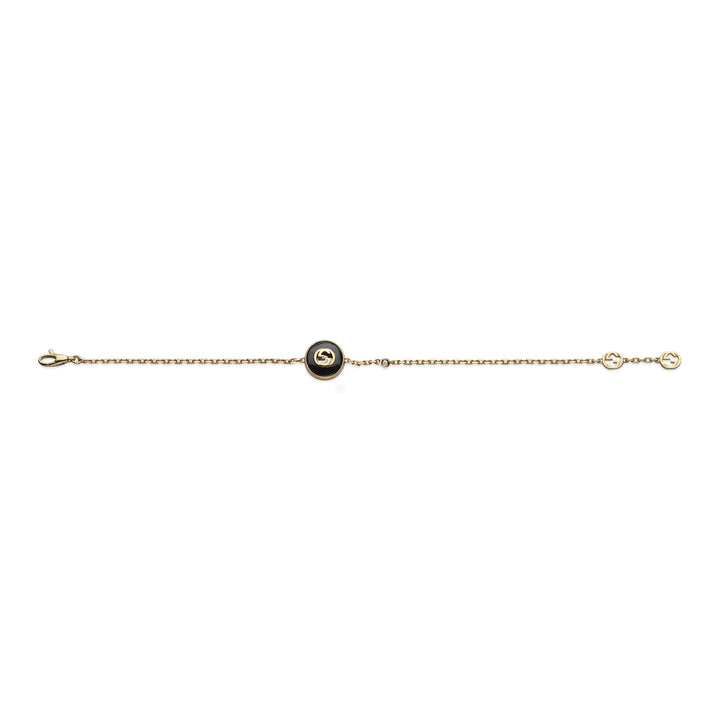 Gucci Interlocking G Onyx and Diamond 18ct Yellow Gold Bracelet