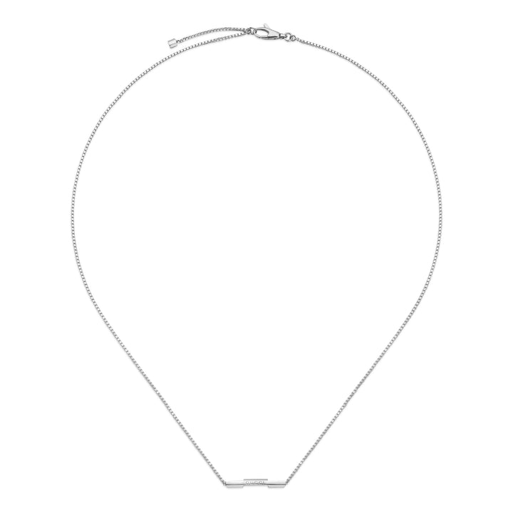 Gucci Link to Love Diamond 18ct White Gold Necklace 45cm - Michael Jones Jeweller