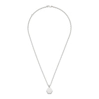 Gucci Trademark Silver Hexagonal Necklace 50-55cm